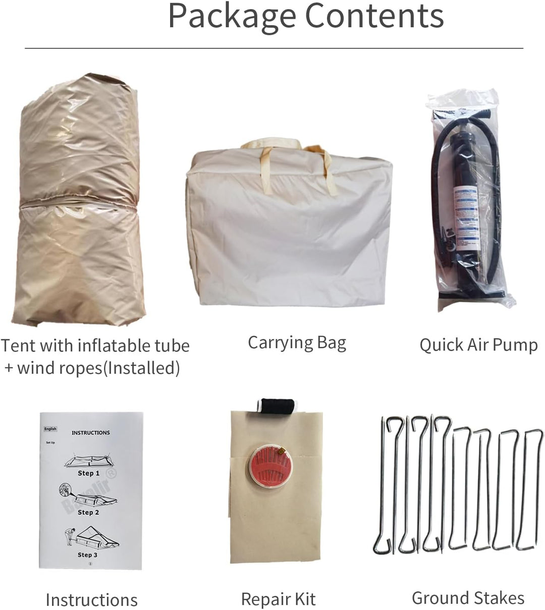 4-5 Person Inflatable Glamping Tent with Pump