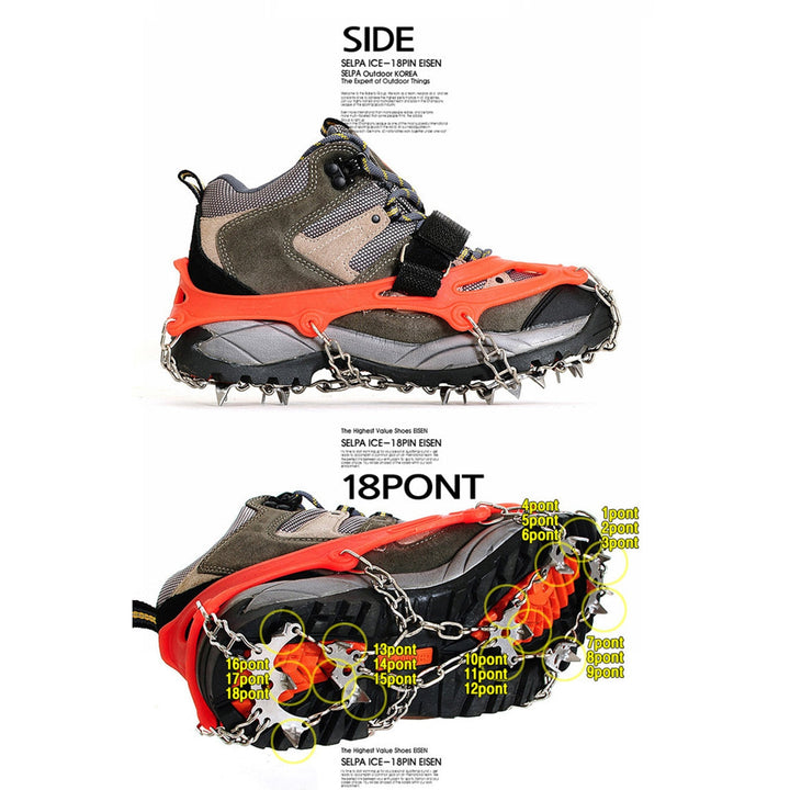 24 Teeth Stainless Steel Ice Cleats for Shoes and Boots