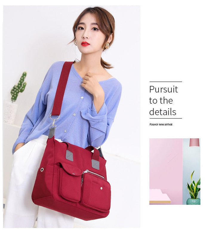Waterproof Lightweight Multi-Pocket Large Capacity Casual Tote Crossbody Bag