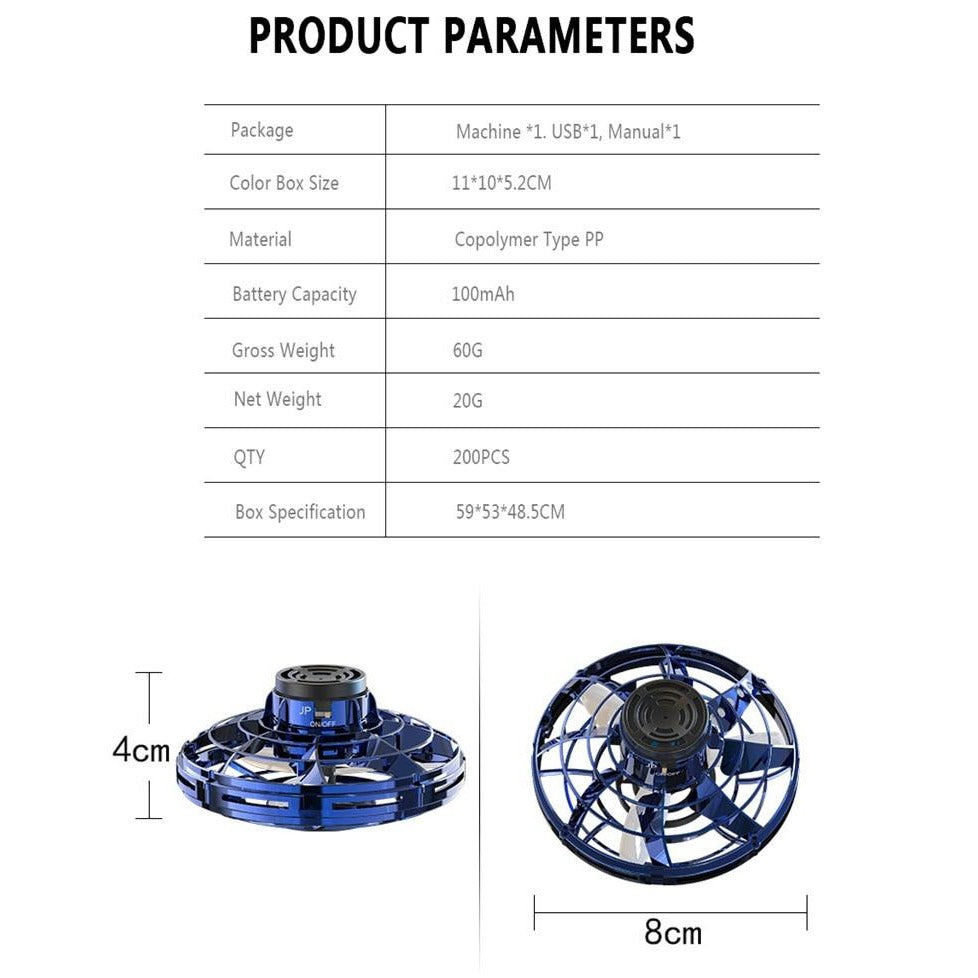 Galactic Fidget Drone - Mini Hand Operated Flying Fidget Spinner Top