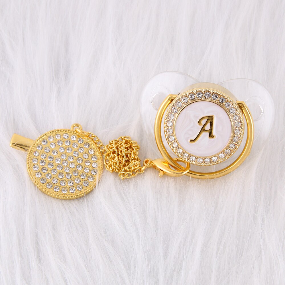 LETTER PEARL CRYSTAL PACIFIER