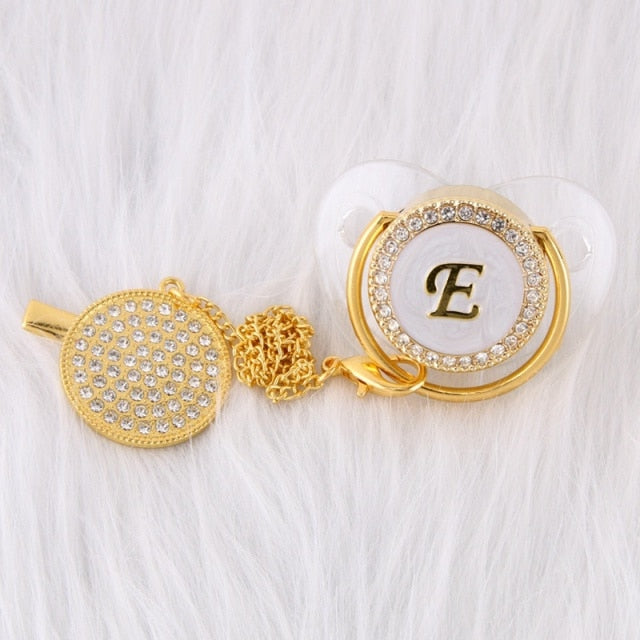 LETTER PEARL CRYSTAL PACIFIER