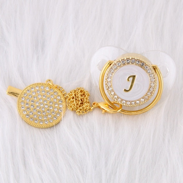 LETTER PEARL CRYSTAL PACIFIER