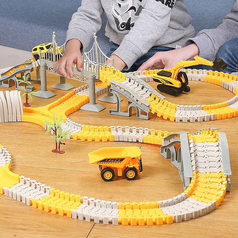 Railroad Magical Luminous Flexible Track Car Toys Children'S Racing Curved Track Lights Cars DIY Toys Children'S Gifts