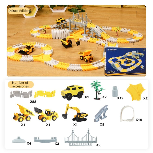 Railroad Magical Luminous Flexible Track Car Toys Children'S Racing Curved Track Lights Cars DIY Toys Children'S Gifts