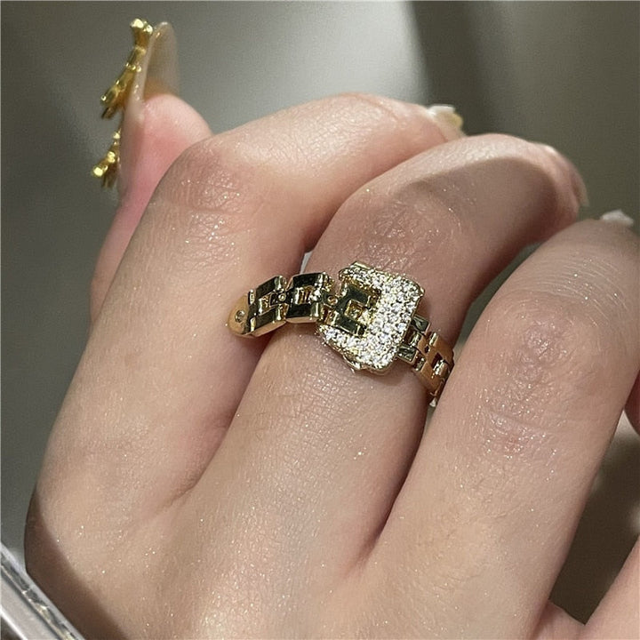 Sterling Silver Strap Buckle Ring