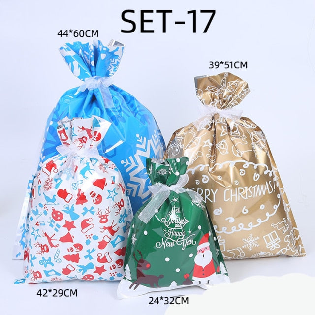 Christmas Drawstring Gift Bag Pack