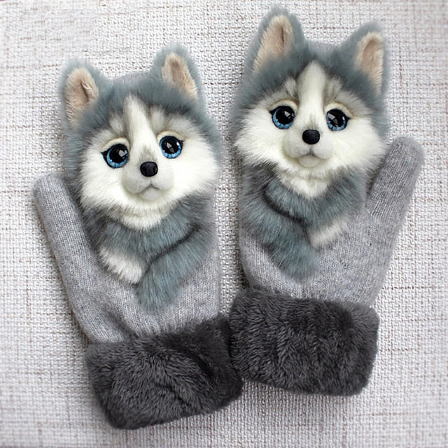 Hand-knitted Animal Mittens