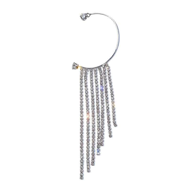 Sparkling Diamond Tassel Earrings