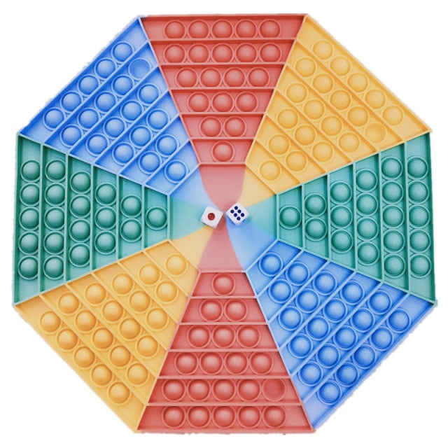 4 Player HUGE ROUND Rainbow Pop It Board Game