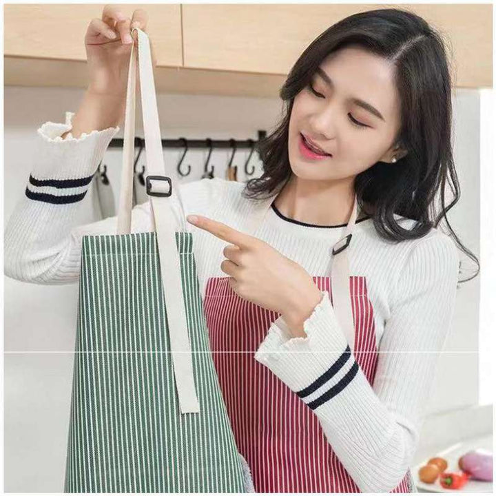 Oil-Proof Waterproof Wipeable Stripes Apron